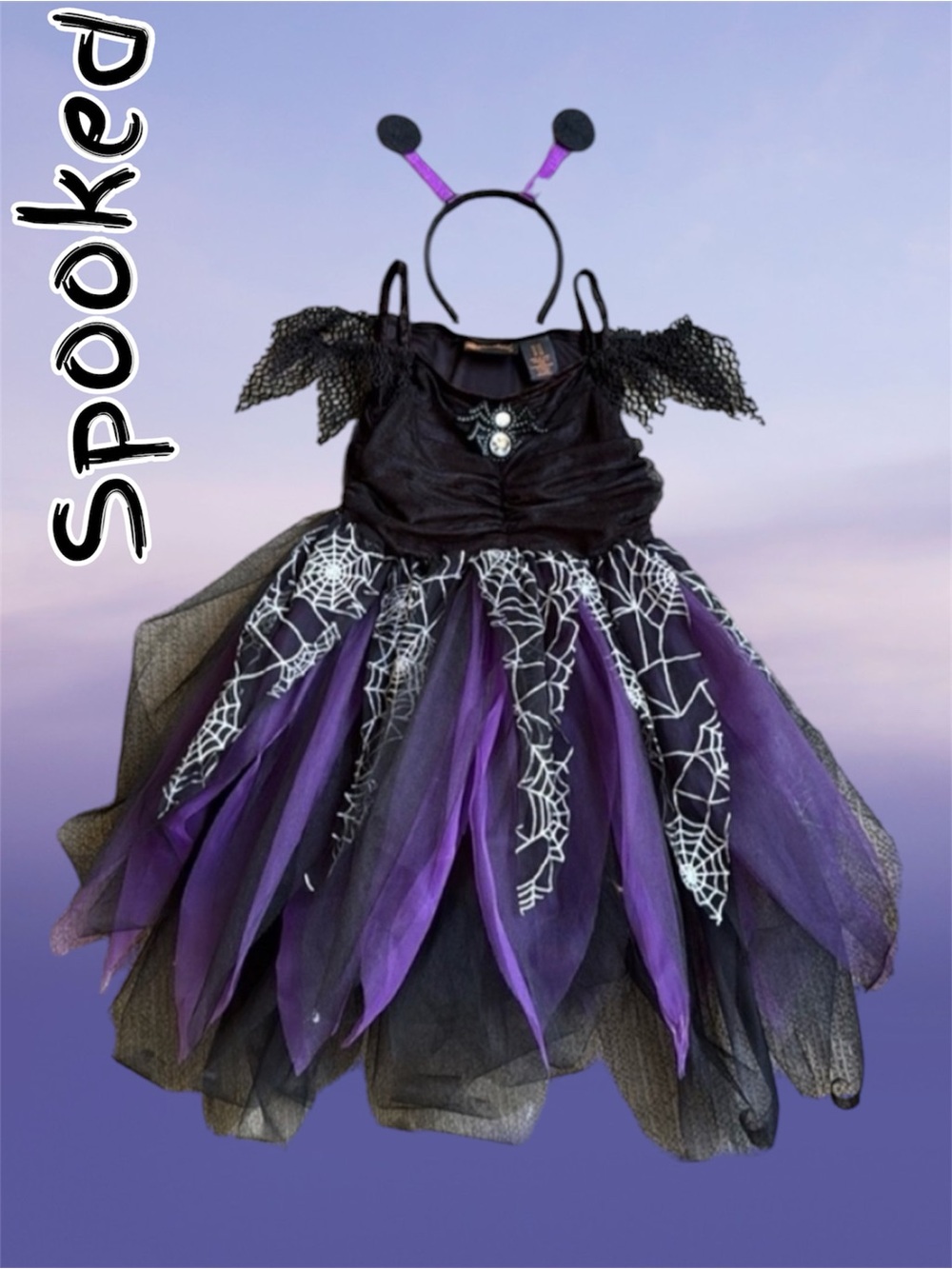 🕷️ Purple and Black Spider Web Kids Costume